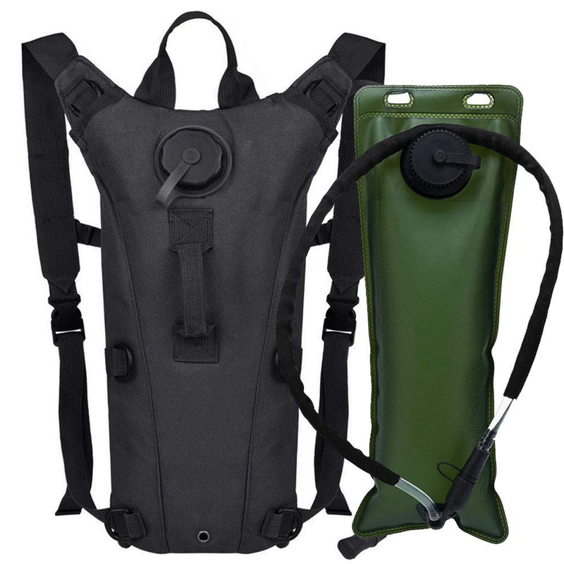 ATBP Military 3L Hydration Pack Reservoir Water Bladder Daypack Camel Backpack Hydration Pack with Water Bladder,Lightweight,BPA Free,for Running Cycling Hiking Black (3L) - BeesActive Australia