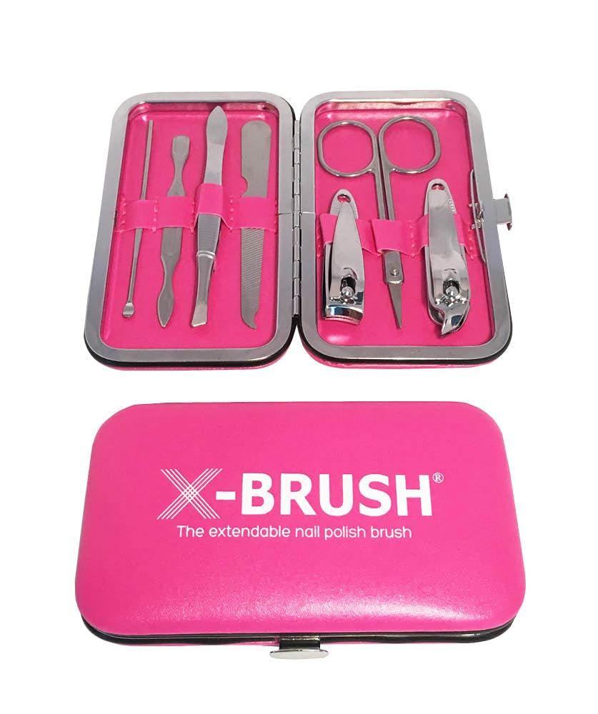 X-brush Manicure Set – 7 Piece Stainless Steel – Elegant portable Travel Case – Perfect gift for women – Perfect if you travel - BeesActive Australia