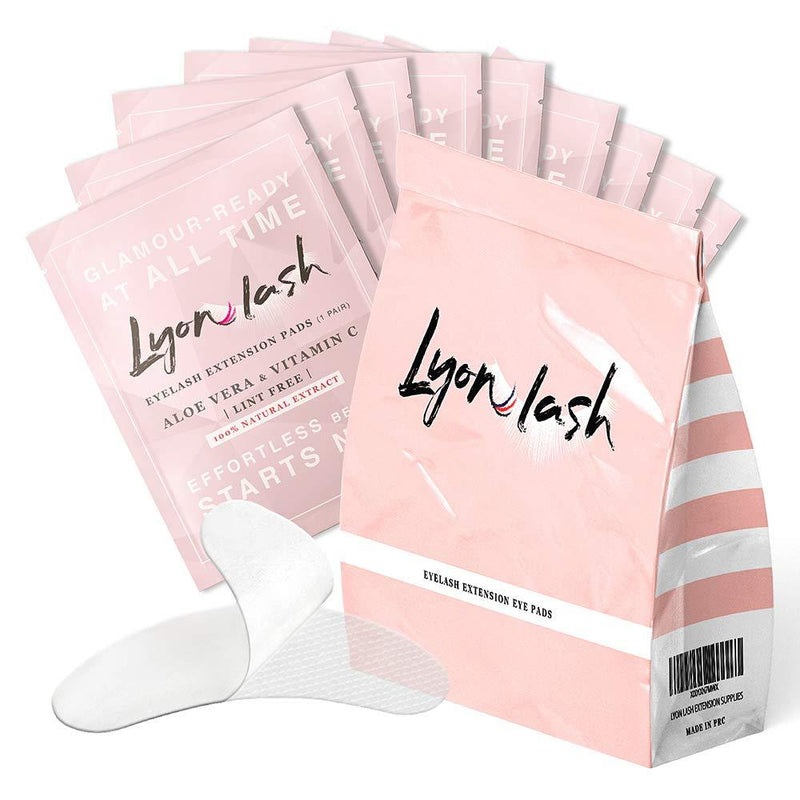 100 Pairs Eyelash Extension Under Eye Gel Pads by Lyon Lash - Lint Free with Aloe Vera Hydrogel Eye Patches, Premium Eyelash Extension Supplies & Beauty Tools, Fit Most Eye Shape, Stick Well - BeesActive Australia