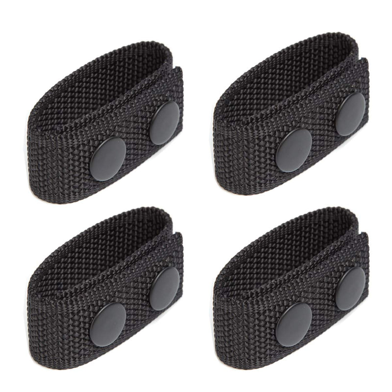 LUITON Duty Belt Keeper with Double Snaps for 2¼" Wide Belt Security Tactical Belt Police Military Equipment Accessories (Set of 4) black 4pack - BeesActive Australia