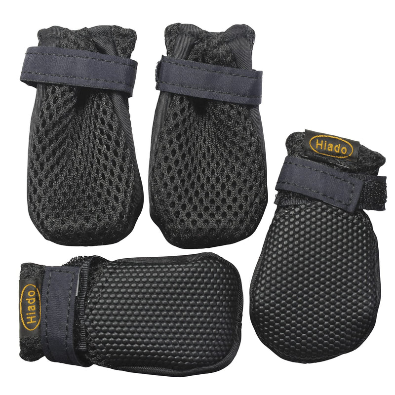 Hiado Dog Shoes Boots with Mesh Nonslip Rubber Soles to Protect Hardwood Floor and Prevent Scratching Licking Size XS Inner Sole: 2.0"x1.8" Black - BeesActive Australia