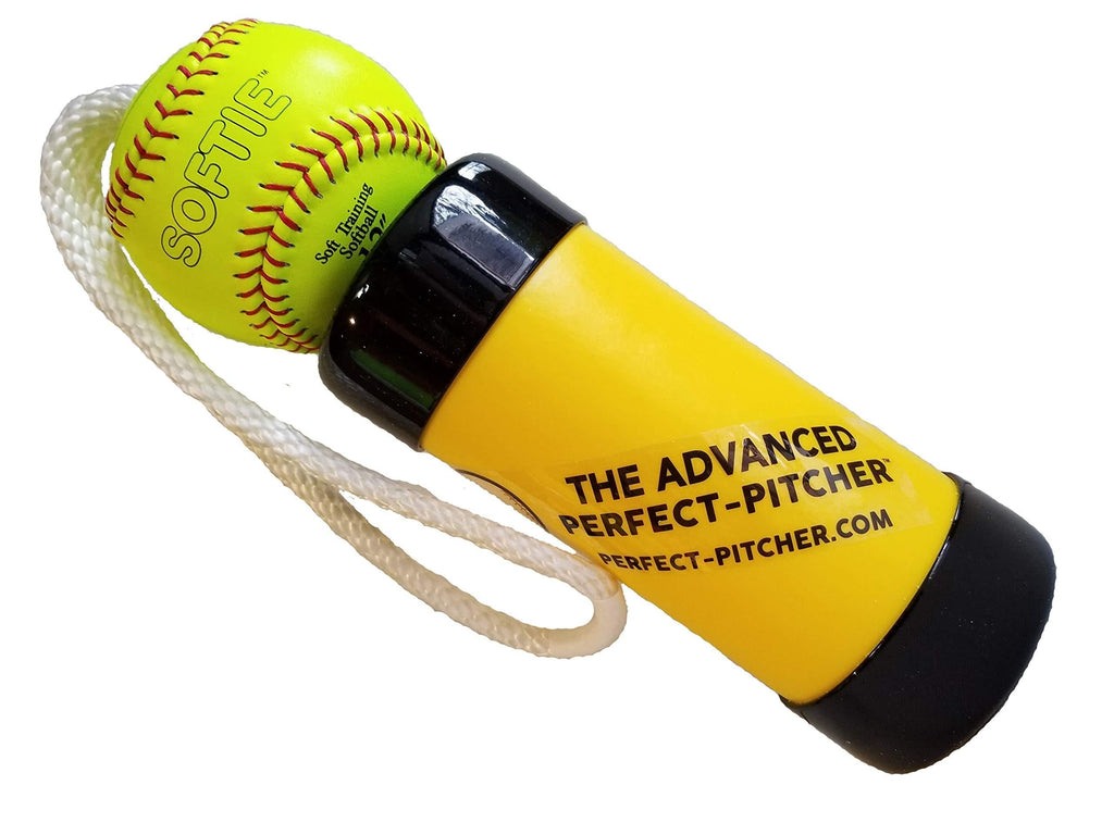[AUSTRALIA] - The Advanced Perfect Pitcher Fastpitch Softball Pitching Trainer and Warm Up Tool with 12 Inch Premium Leather Indoor Ball for Improved Grip 