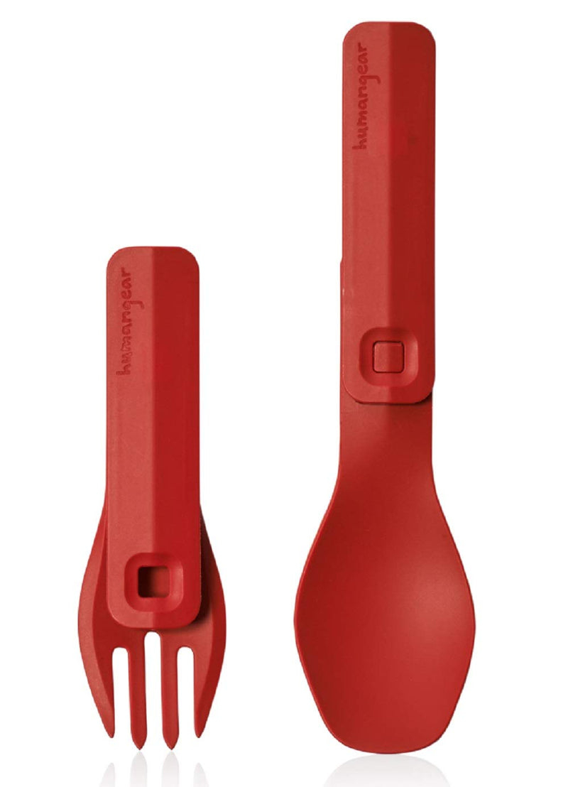 humangear GoBites Click Portable Silverware Utensils Camping Gear Accessories Kitchen Equipment for Cooking or Lunchbox, 1-Pack Red - BeesActive Australia