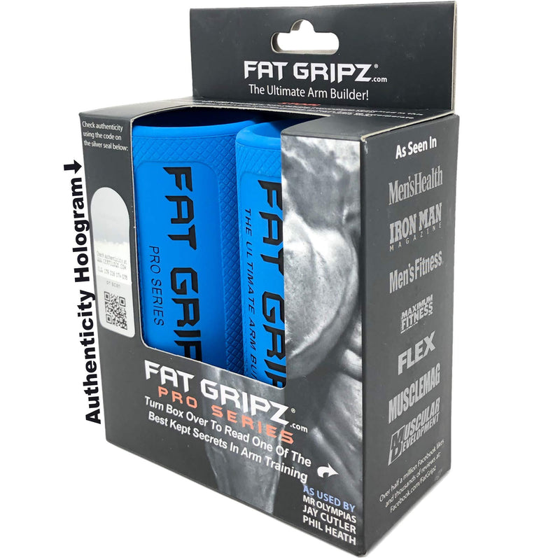 Fat Gripz Pro - The Simple Proven Way to Get Big Biceps & Forearms Fast (Winner of the Men’s Health Magazine Home Gym Award 2020) (2.25” Outer Diameter) NEW! Blue/Black - BeesActive Australia