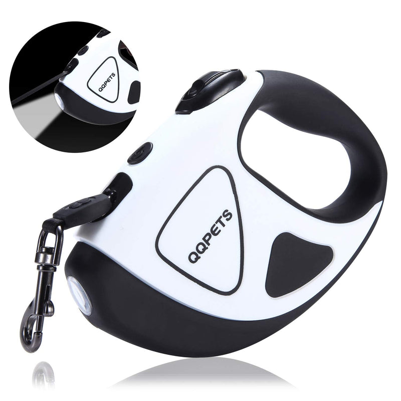Retractable Dog Leash with Bright LED Flashlight, 16 ft Dog Safety Walking Leashes for Small Medium Large Dogs up to 110 lbs,Tangle Free, Anti-Slip Comfort Grip Large- 16 ft up to 110 lbs White - BeesActive Australia