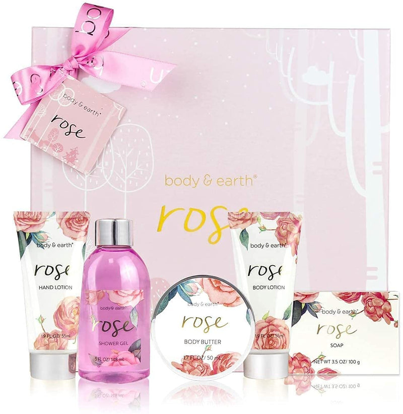 Bath Spa Gift Box for Women - Luxurious 5 Piece Bath and Body Set Includes Shower Gel, Body Butter, Hand Cream, Body Lotion, Perfect Women Gift for Home SPA Relaxation - BeesActive Australia