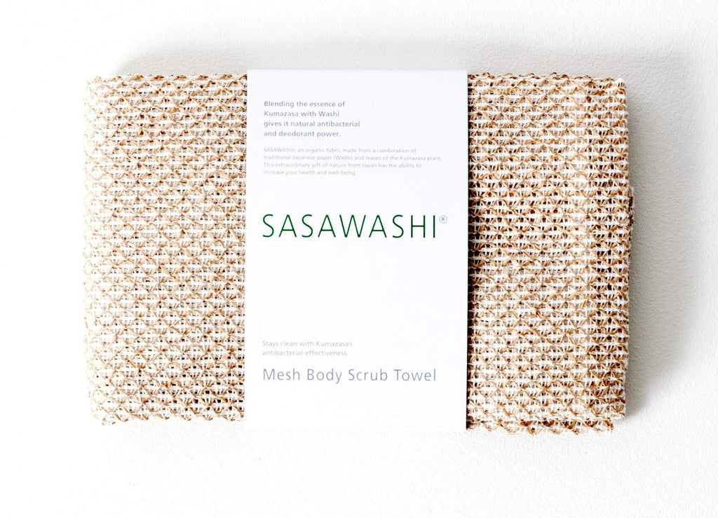 Sasawashi Exfoliating Washi Paper Mesh Body Scrub Towel - BeesActive Australia