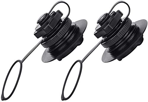 BUZIFU 2pcs Air Valve Inflatable Boat Spiral Air Plugs One-way Inflation Replacement Screw Boston Valve for Rubber Dinghy Raft Kayak Pool Boat Airbeds,Black - BeesActive Australia