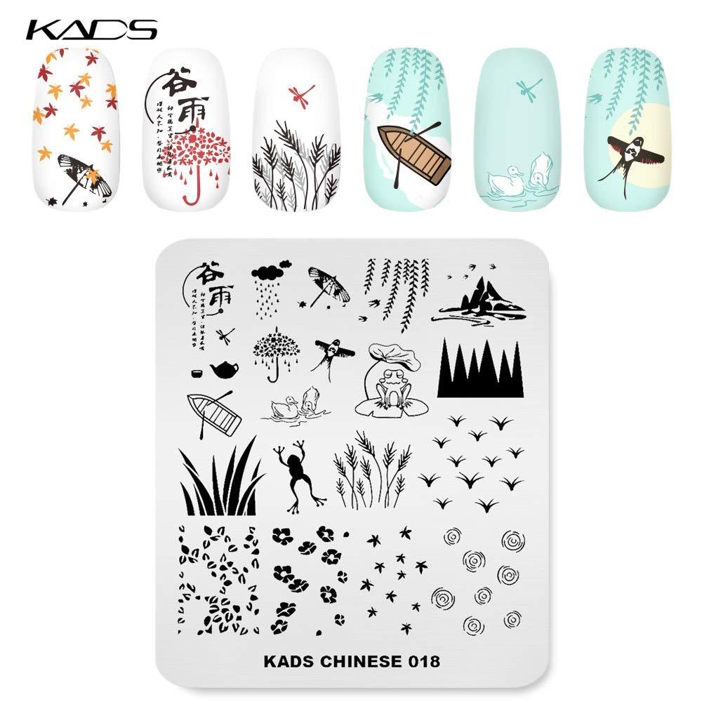 KADS Stamping Plates for Nail Art Kite Frog Spring Template Image Plate Stencil Nails Tool (CN018) CN018 - BeesActive Australia