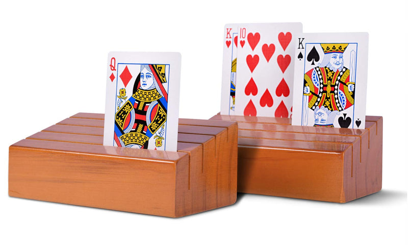 RNK Gaming Wooden Playing Card Holders Set of 2 Tray Racks - Organizer for Kids & Seniors - BeesActive Australia