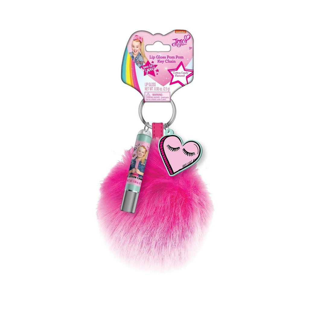 JoJo Siwa Pastel Ombre Fur Pom Key Ring with Lip Gloss and Heart - BeesActive Australia