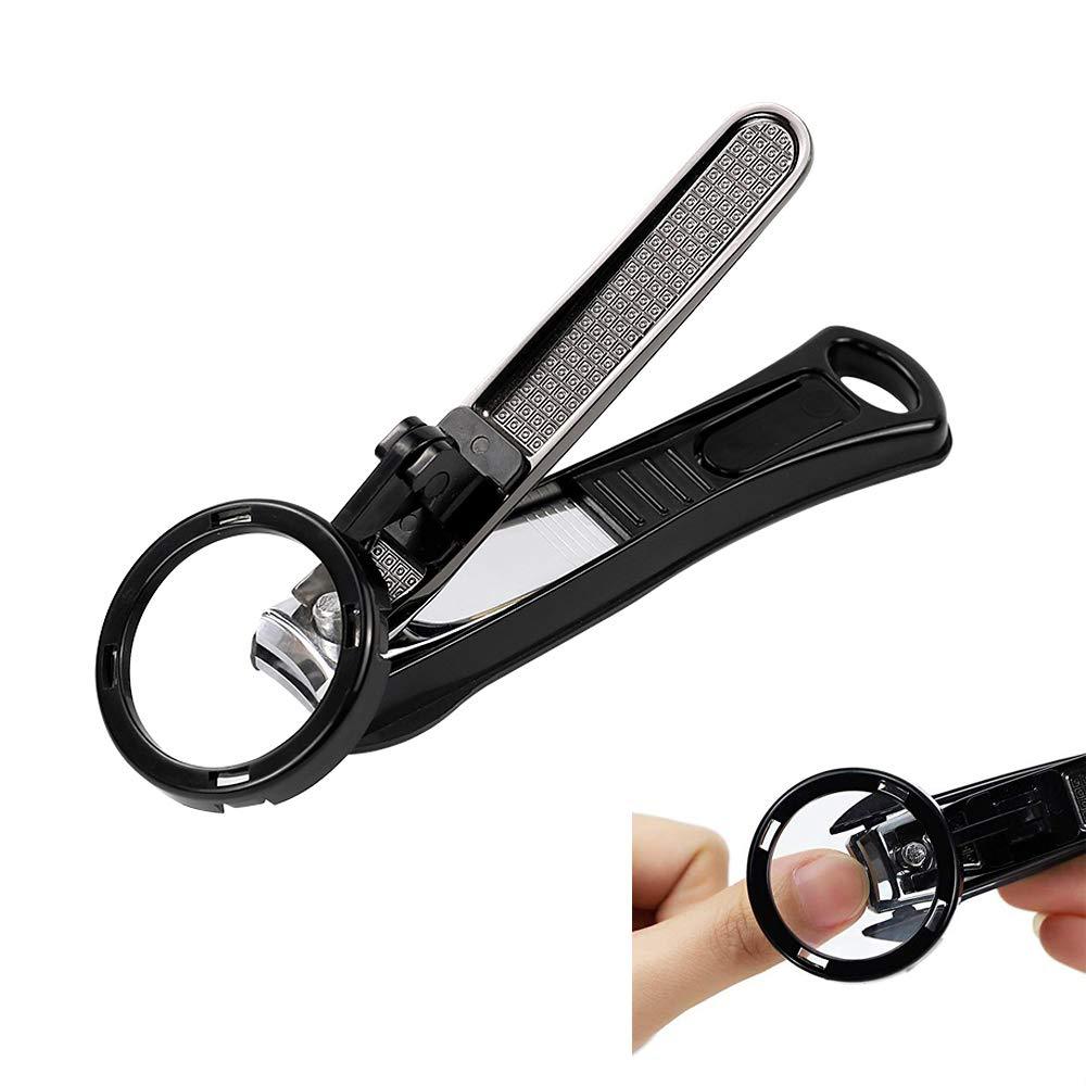 Nail clipper Magnifier nail scissors Convenient for the safe use of the elderly Nail Cutter for Baby, Girl, Men, Nail Scissor(Big Size) (Black) - BeesActive Australia