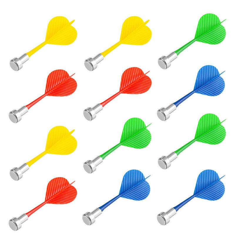 [AUSTRALIA] - Yalis Magnetic Darts 12 Packs, Replacement Dart Game Safety Plastic Darts, Red Yellow Green and Blue 