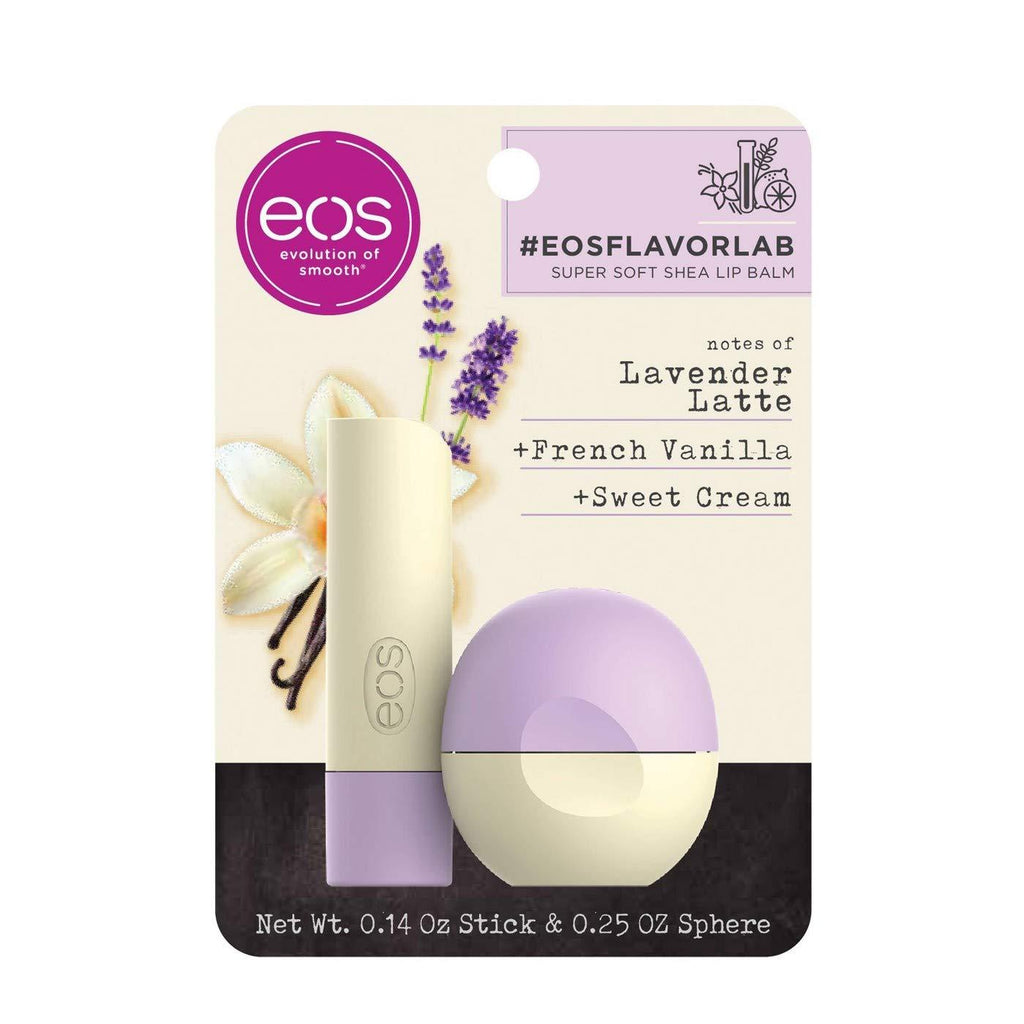 eos Flavor Lab Lip Balm Stick/Sphere Lavender Vanilla Latte Pack of 1(Total 0.39oz) - BeesActive Australia