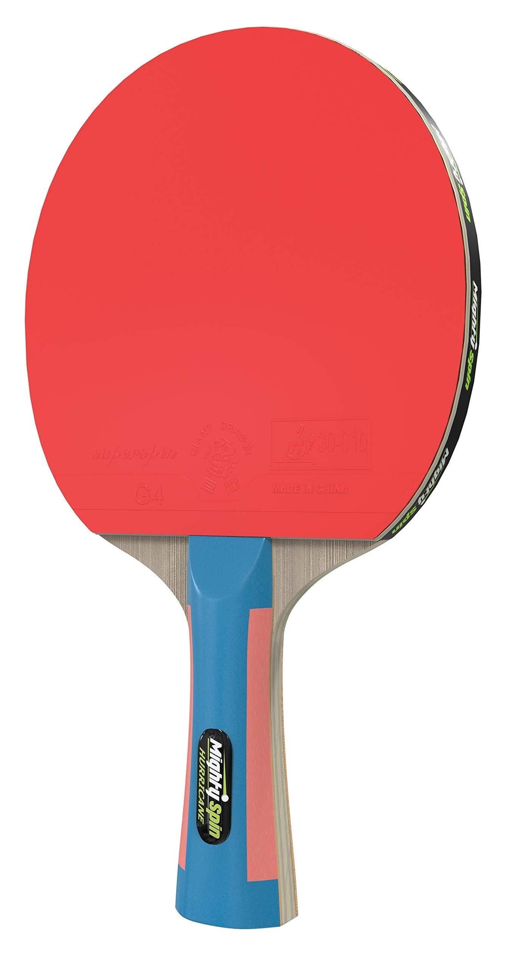 [AUSTRALIA] - MightySpin Hurricane Table Tennis Paddle Ping Pong Paddle w/ 2.0mm ITTF Approved Rubber - Improve Your Serves, Get Serious Spin and Level-Up Your Skills - Ping Pong Paddles 