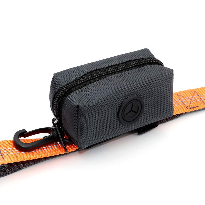 SLSON Pet Waste Bag Dispenser Zippered Pouch,Portable Dog Poop Bag Holder Leash Attachment Lightweight Fabric Bags Dark Grey - BeesActive Australia