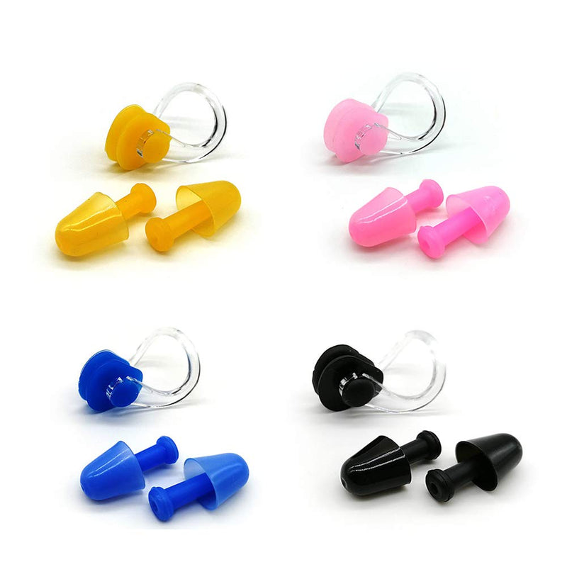 Zooshine 4 Sets Waterproof Silicone Swimming Earplugs Nose Clips Nose Plugs for Swimming Adults Kids - BeesActive Australia