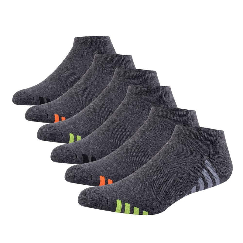 [AUSTRALIA] - Mens Athletic Low Cut Ankle Socks Cushioned Running Sports Sock for Men 6 Pack Grey（6 Pairs） 