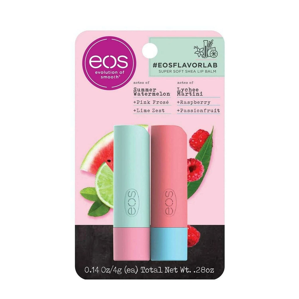 eos Flavor Lab Lip Balm Sticks Watermelon Lime Frose' & Raspberry Lychee Pack of 1(Total 0.28oz) - BeesActive Australia