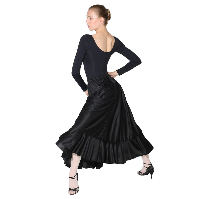 [AUSTRALIA] - Danzcue Full Circle Flamenco Dance Skirt, Black, XL 