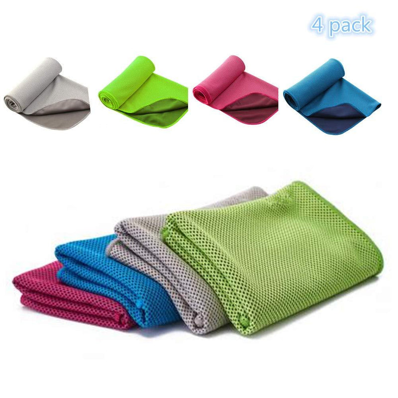 [AUSTRALIA] - Cooling Towel,Stay Chilly Towel,Yalan Cooling Towels for Neck 40"x12",4 Pack Red+blue+grey+green 