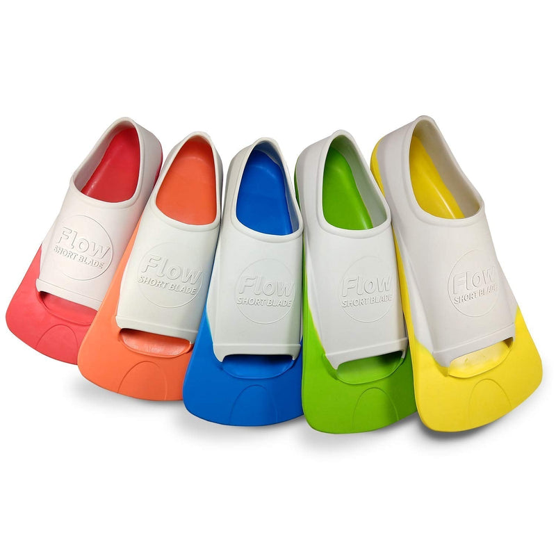 Flow Short Blade Swim Fins for Swimming Pool Lap Training - Youth Sizes for Kids, Young Men, and Women - BeesActive Australia