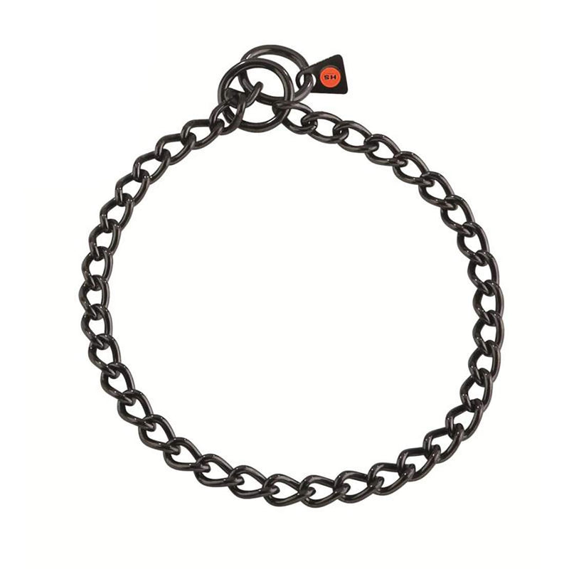 Herm Sprenger Black Stainless Steel Choke Dog Training Collar No-Pull Slip Chain for Small Medium Large Dogs for Easy Control Show Chain Collar Made in Germany 3mm 22in (55cm) - BeesActive Australia
