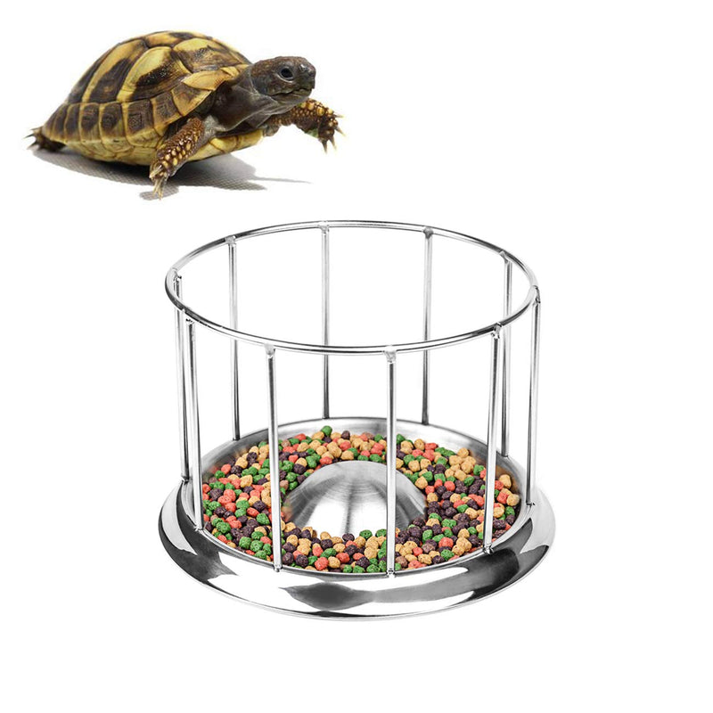 Wontee Tortoise Food Water Dish Feeder Bowl Stainless Steel Tray Dispenser for Lizard Turtle Chameleon Reptiles Medium - BeesActive Australia