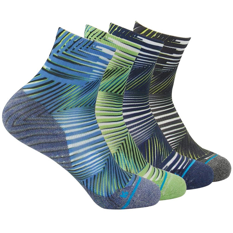 HUSO Unisex Digital Printed Quick Wicking Quarter Hiking Socks 4 Pairs 4-multicolour36 - BeesActive Australia