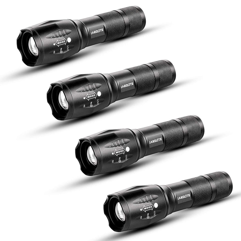 LED Emergency Handheld Flashlight, 4 Pack, Adjustable Focus, Water Resistant with 5 Modes, Best Tactical Torch for Hurricane, Dog Walking, Camping 4pack L1000 - BeesActive Australia