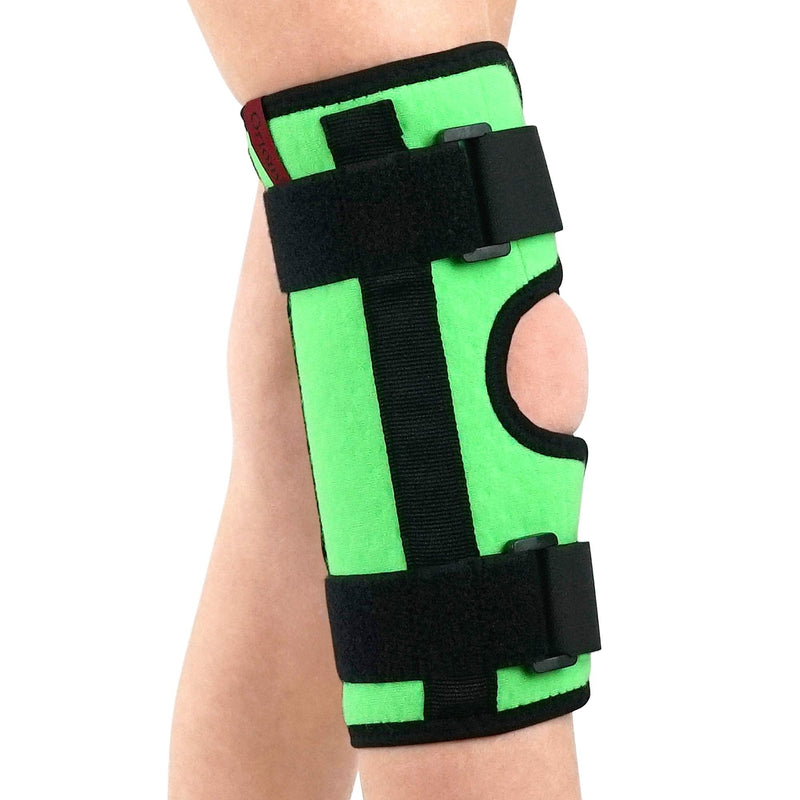 ORTONYX Kids Knee Immobilizer - Breathable and Lightweight - Straight Leg Support - Knee Splint - Height 10 " / ACJB2117GN-1 10 Inch (Pack of 1) Green - BeesActive Australia