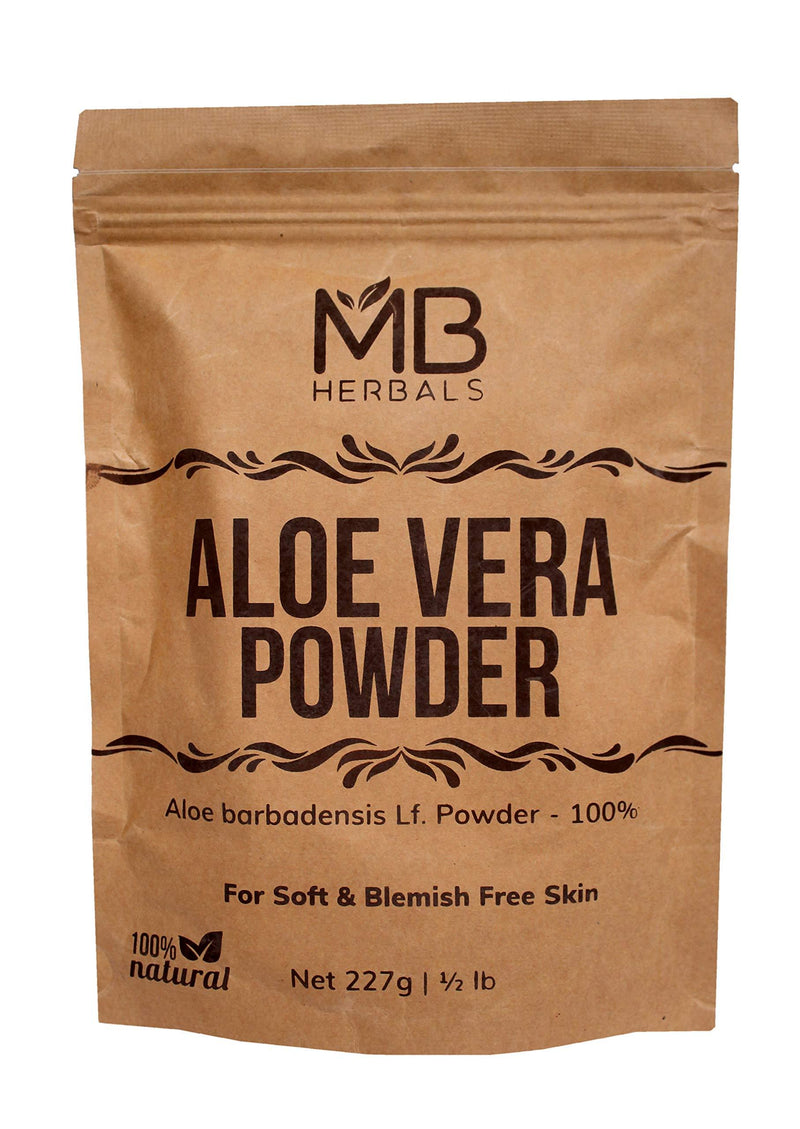 MB Herbals Aloe Vera Powder 100g | 3.5oz | 100% Pure & Organically Cultivated | Natural Skin Moisturizer | Controls Blemish Acne Pimples & Fine Lines | EXTERNAL USE ONLY - BeesActive Australia