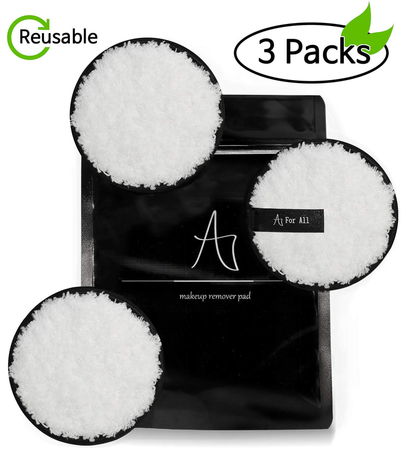 A FOR ALL Reusable Makeup Remover Pads 3 Pcs, Face Exfoliator, Radios 3.7 inch(9.5cm), Face Silk Makeup Remover, Sustainable Makeup Cleanser - BeesActive Australia