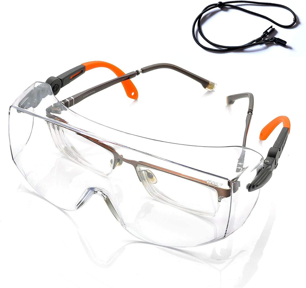 Anti Fog Safety Glasses Clear Anti Scratch Resistant Lens Work Over Glasses Orange - BeesActive Australia