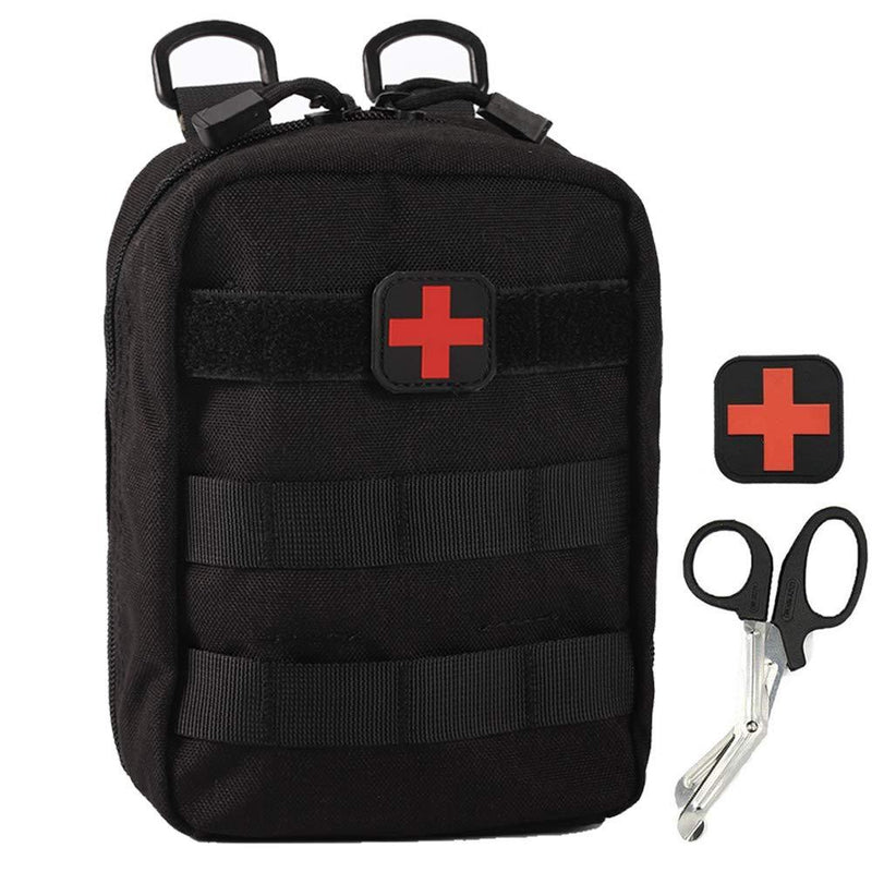 [AUSTRALIA] - Ydmpro Medical Pouch - 1000D Tactical MOLLE EMT Pouches First Aid IFAK Utility Bag with First Aid Patch and Shear 1 Pack Black 