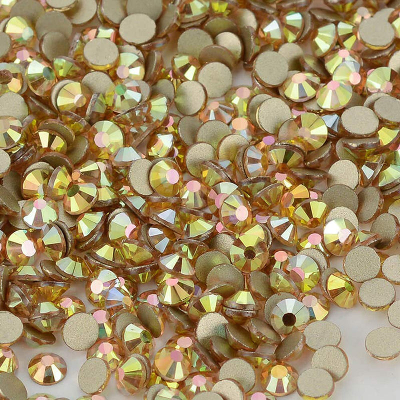 Famleaf Metal Sunlight Effects Crystal AB Glass Nail Rhinestones Non-hotfix Flatback Rhinestone For Nails Art Clothes (SS6,1440 pieces) SS6 - BeesActive Australia