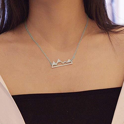 Aluinn Peaks Pendant Necklace Lovely Silver Necklace Nature Boutique Snowy Mountain Necklace for Women and Teen Girls(Silver) - BeesActive Australia