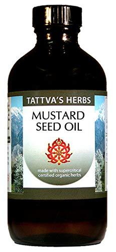 Mustard Seed Oil - Non GMO Organic Unrefined Cold Pressed Soothes Sore Joints, Wonderful For Cooking, Balances Kapha, Nourishes Hair 16 oz. From Tattva's Herbs - BeesActive Australia