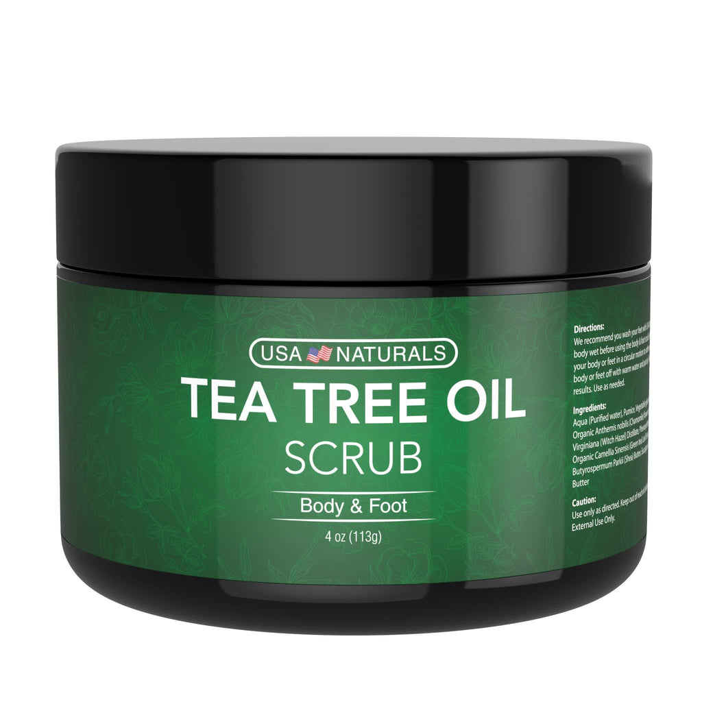 Tea Tree Oil Foot & Body Scrub Treatment - Exfoliating Scrub with Essential Oils - Smooths Calluses - Helps With Athlete's Foot, Acne, Jock Itch & Dead, Dry Skin 4 Ounce Tea Tree Foot Scrub - BeesActive Australia