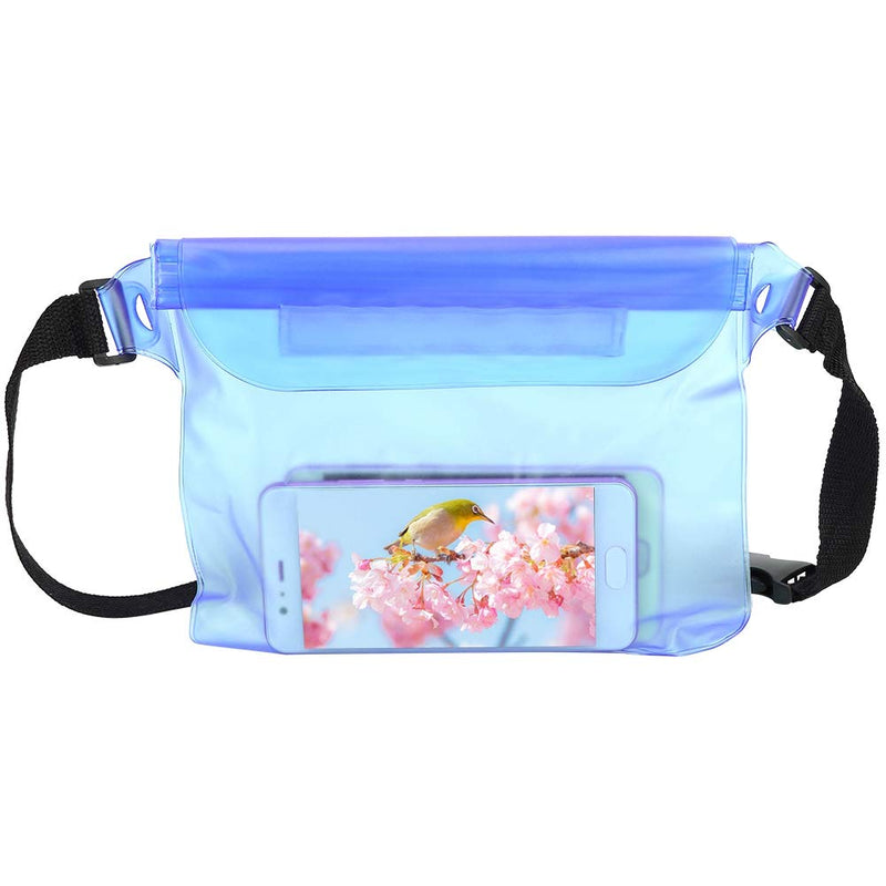 Impermeable Transparente Fanny Pack for Men Women Kids Waterproof Pouch with Adjustable Waistband Boating Swimming Snorkeling Belt Bag Fashion Waist Bag for Party, Festival,Rave,Hiking,Trip(Blue) options: blue, yellow, pink - BeesActive Australia