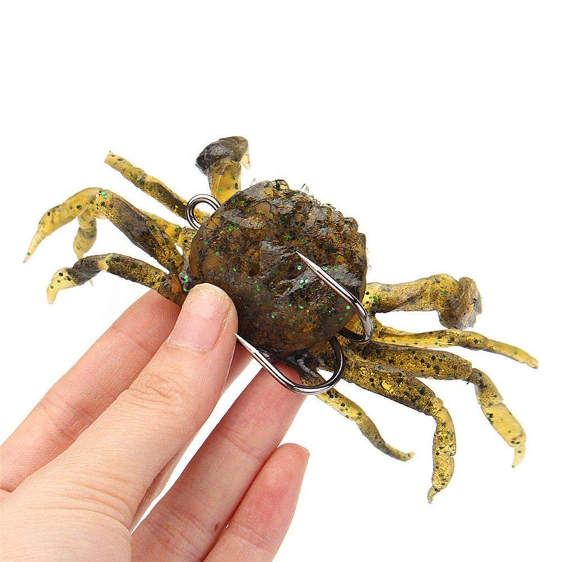 [AUSTRALIA] - RAYNAG 2 Pack Simulated Crab Baits Artificial Fishing Lures Tackle Baits Sharp Hook Lures Soft Plastic Fishing Crankbaits, Random Color 
