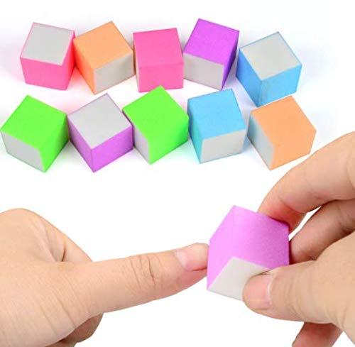 DNHCLL 10 PCS 4 Way Sanding Buffing Manicure Polish Block Environmental Protection Tasteless Nail Tools Small Tofu Block Nail File Professional Manicure Tools (Random Color) - BeesActive Australia