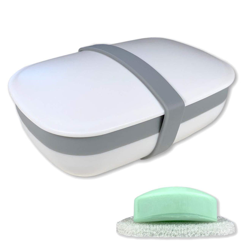 kiasona Travel Soap Box,soap Bar Holder Dish Container Case with Sponge saver Drain&Silicone Band,Strong Sealing,Leak Proof,Portable,Best for Bathroom,Shower,Gym,School,Camping,Hiking,Vacation,Outdoor - BeesActive Australia