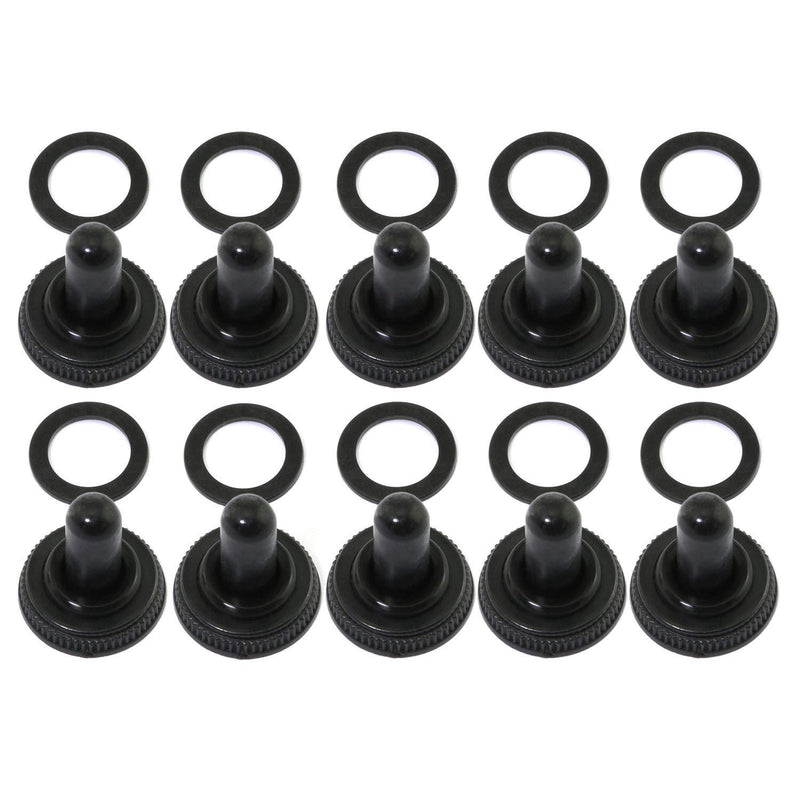 [AUSTRALIA] - RuiLing 12mm Black Toggle Switch Rubber Cover Waterproof Dustproof Caps Home Tools Accessories 10 