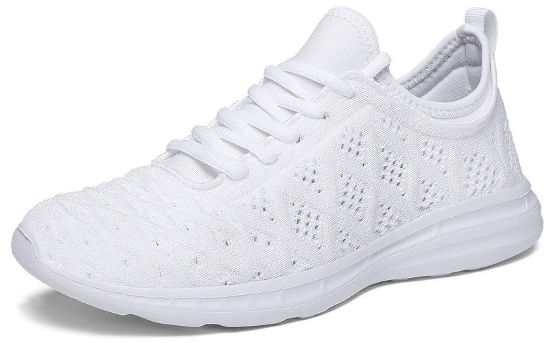 JOOMRA Women Lightweight Sneakers 3D Woven Stylish Athletic Shoes 5 #1 All White - BeesActive Australia