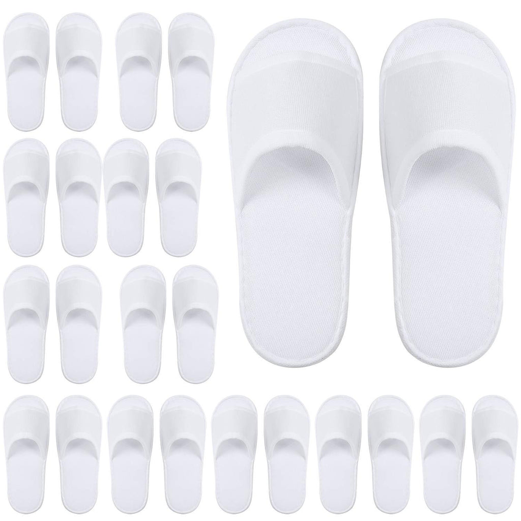 Elcoho 12 Pairs Open Toe Spa Slippers White Spa Hotel Guest Slippers for Spa, Party Guest, Hotel and Travel, Fits Most Men and Women - BeesActive Australia