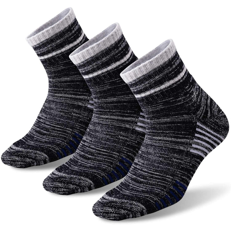 Men's Hiking Walking Socks, FEIDEER Multi-Pack Wicking Cushioned Outdoor Recreation Hiking Crew Socks Black - Quarter 10-13 - BeesActive Australia
