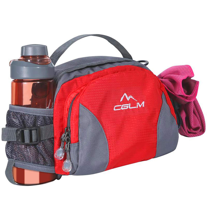 [AUSTRALIA] - Hiking Fanny Pack with Water Bottle Holder for Men Women Waist Bag Running Waist Pack Running Belt Lumbar Pack Waterproof for Outdoor Travel Cycling Climbing Walking for iPhone iPod Samsung Phones Red Red0003 