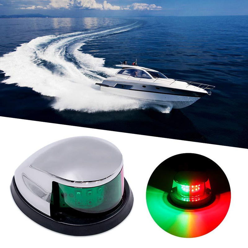 [AUSTRALIA] - Obcursco LED Navigation Lights Deck Mount, New Marine Sailing Lights for Bow Side,Port, Starboard, Pontoons, Chandlery Boat, Yacht, Skeeter, DC 12V (Stainless Steel 02) 