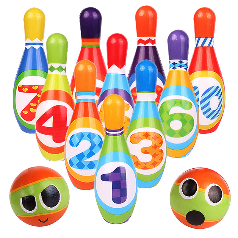 ToyVelt Kids Bowling Set - with 10 Bowling Pins & 2 Balls - Educational Early Development Indoor & Outdoor Games Set - for Toddlers & Infants Boys & Girls Ages 3,4,5 -12 Years Old - BeesActive Australia